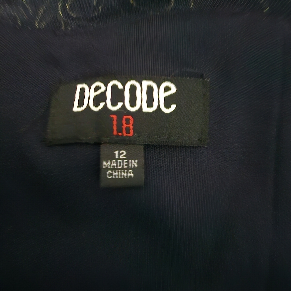 Decode 1.8 Lace and Beaded Applique Navy Formal Whimsigoth Long Gown Size 12 - Picture 8 of 9